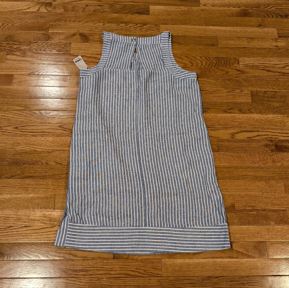 For Cynthia Side Button Blue Stripped Coastal Nautical Beach Dress NWT XL - Picture 7 of 12